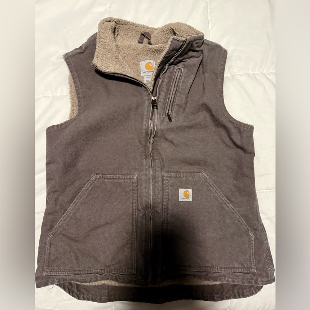 Carhartt Brown Fleece-Lined Vest